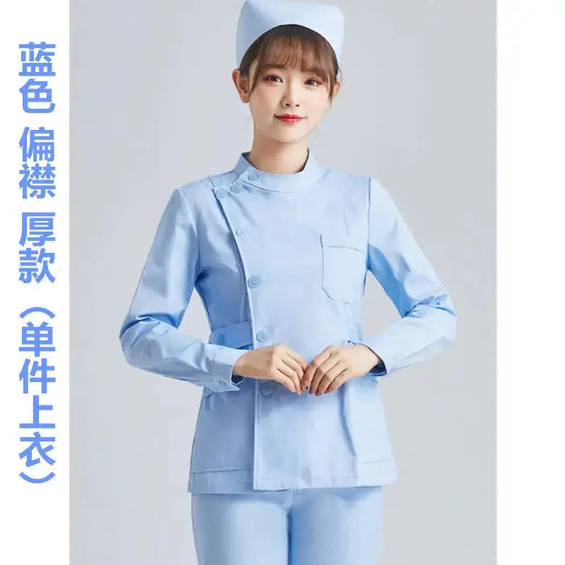 Elite White Nurse Uniform - Women's Short Sleeve Adjustable Scrub Top CJdropshipping