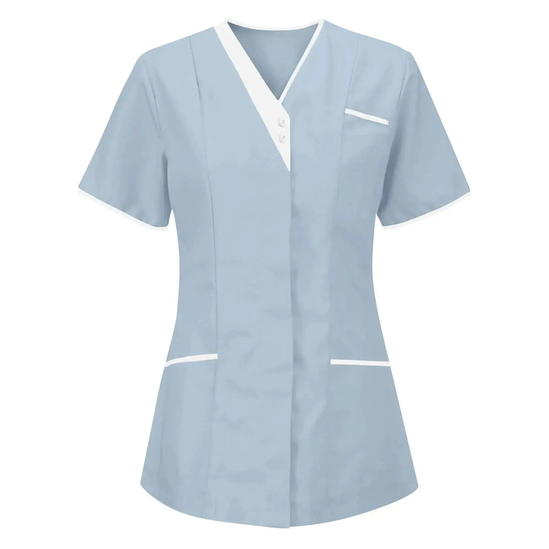 Filipina Medical Elite ISHOWTIENDA - Ergonomic Short Sleeve Clinical Uniform with V-Neck CJdropshipping