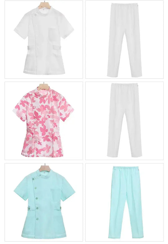 Pink short scrub set, medical uniform for nurse and Doctor, women's clothing, two piece nursing suit, salon hospital dress with logo MedSurgery Store For Digital Health