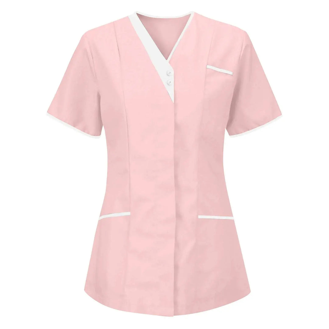 Filipina Medical Elite ISHOWTIENDA - Ergonomic Short Sleeve Clinical Uniform with V-Neck CJdropshipping