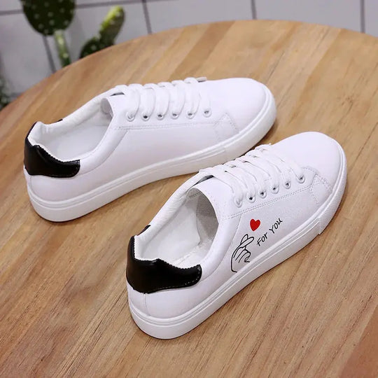 Fashionable white breathable running shoes for women, new casual lace-up shoes with embroidered flowers for spring and autumn MedSurgery Store For Digital Health
