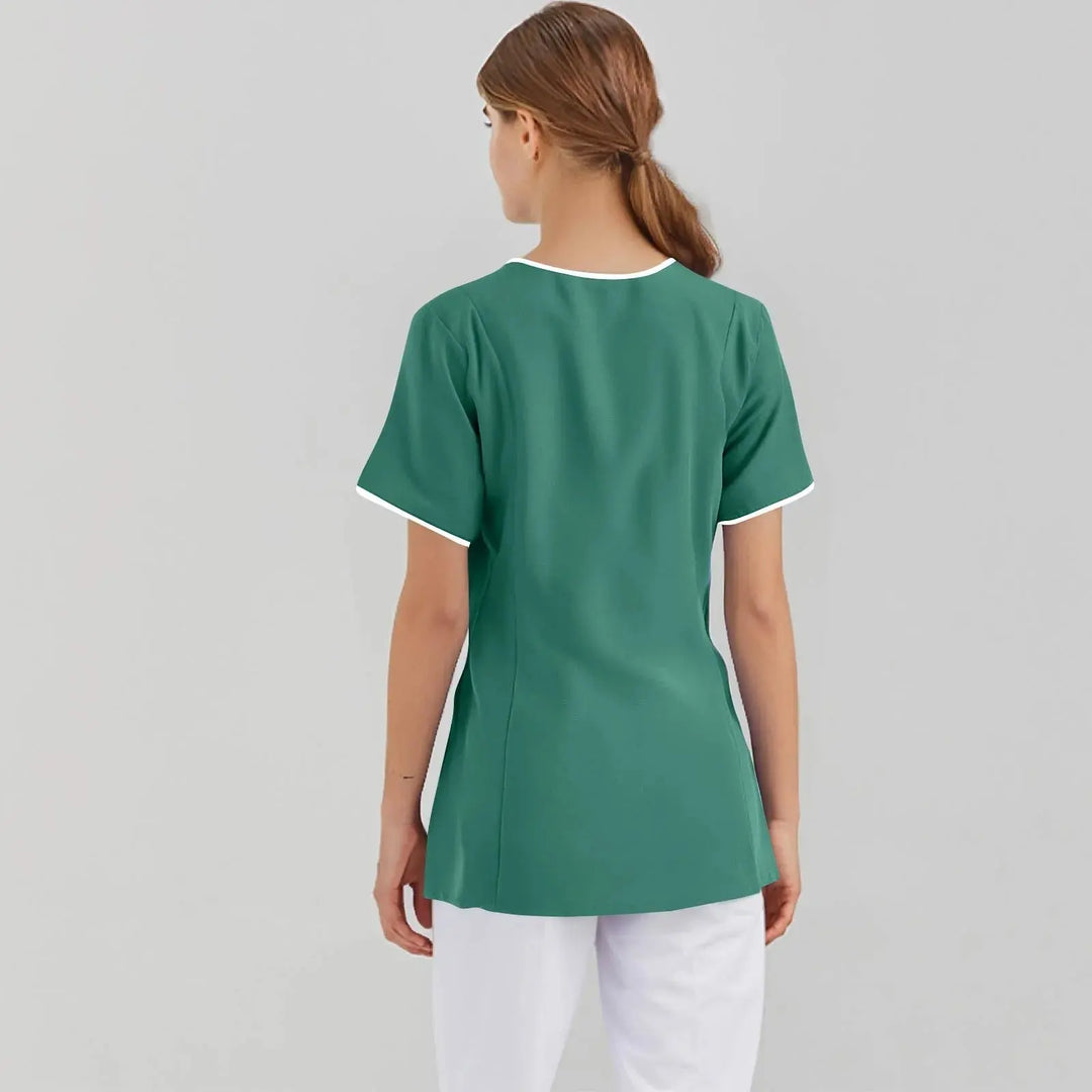 Filipina Medical Elite ISHOWTIENDA - Ergonomic Short Sleeve Clinical Uniform with V-Neck CJdropshipping