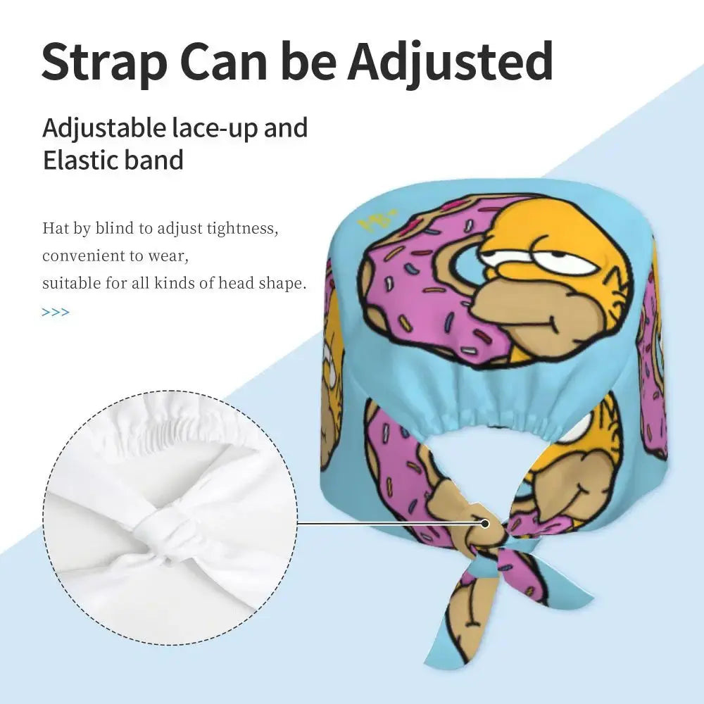 Customized The Simpsons Cartoon Cartoon Medical Staff Scrubs Hat Men Women Doctor Nursing Surgical Scrub Caps MedSurgery Store For Digital Health