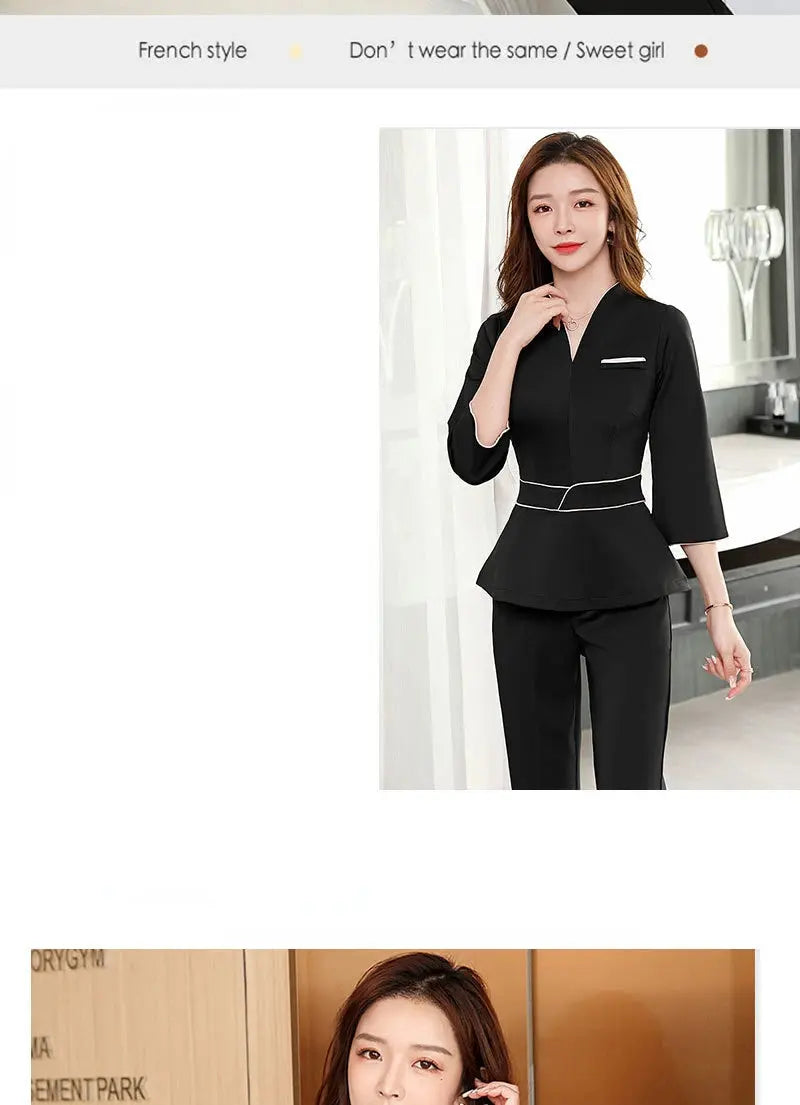 Summer aesthetic uniform, short sleeve beauty salon suit, women's spa beautician clothing, Hotel massage workwear, Korean jumpsuits-BC MedSurgery Store For Digital Health