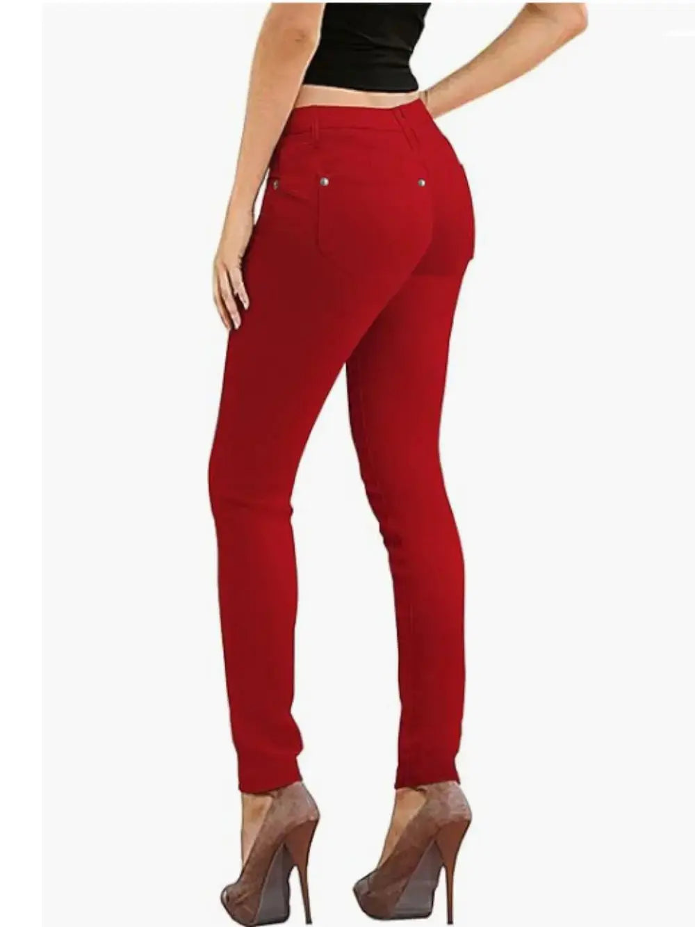 Women's cotton stretch jeans, casual pants, white, ultra-stretchy, comfortable, for work MedSurgery Store For Digital Health