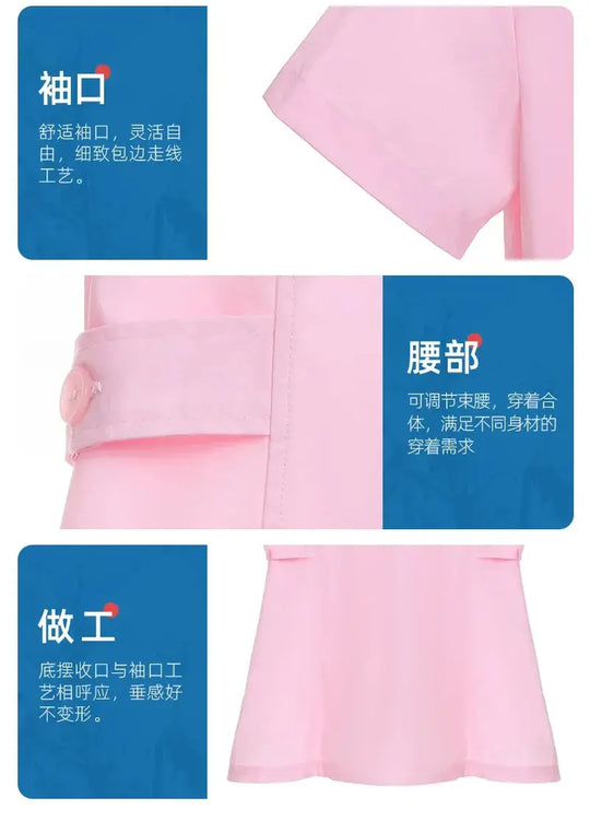 Pink short scrub set, medical uniform for nurse and Doctor, women's clothing, two piece nursing suit, salon hospital dress with logo MedSurgery Store For Digital Health