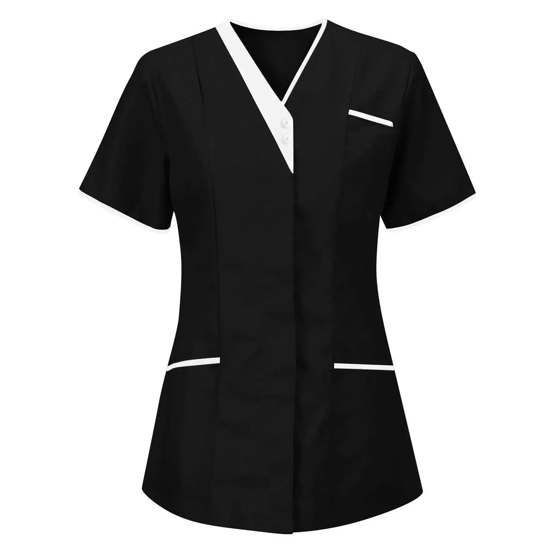 Filipina Medical Elite ISHOWTIENDA - Ergonomic Short Sleeve Clinical Uniform with V-Neck CJdropshipping