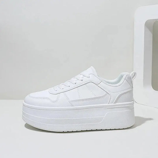 Women's white sneakers, high quality leather casual shoes, women's designer high rise athletic shoes, vulcanized shoe with platform MedSurgery Store For Digital Health