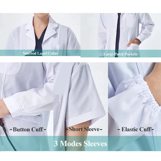 Cheap white lab coat for women, men, students, chemistry, healthcare professional, nurse, long sleeve, doctor's lab coat XK002 MedSurgery Store For Digital Health
