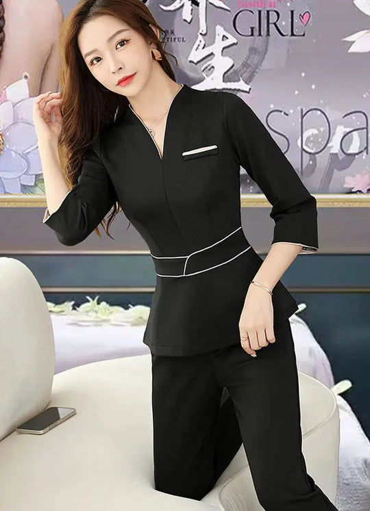 Summer aesthetic uniform, short sleeve beauty salon suit, women's spa beautician clothing, Hotel massage workwear, Korean jumpsuits-BC MedSurgery Store For Digital Health
