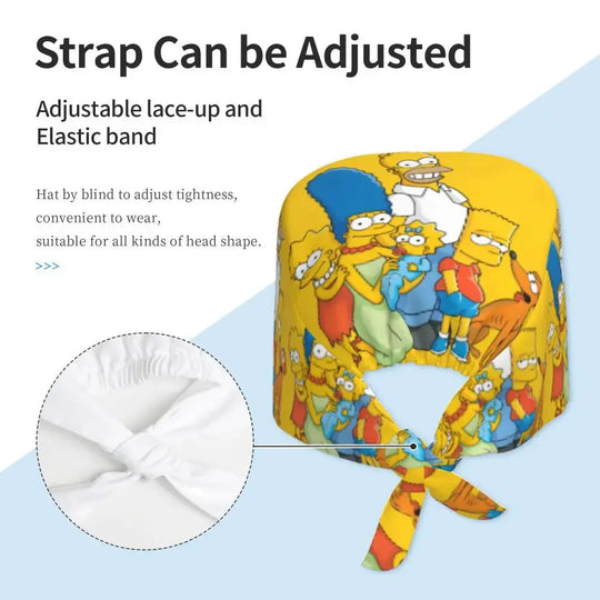Customized The Simpsons Cartoon Cartoon Medical Staff Scrubs Hat Men Women Doctor Nursing Surgical Scrub Caps MedSurgery Store For Digital Health