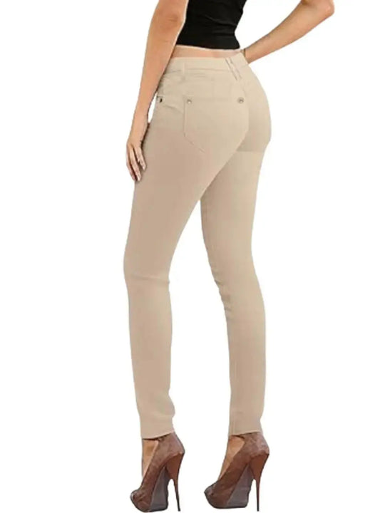 Women's cotton stretch jeans, casual pants, white, ultra-stretchy, comfortable, for work MedSurgery Store For Digital Health