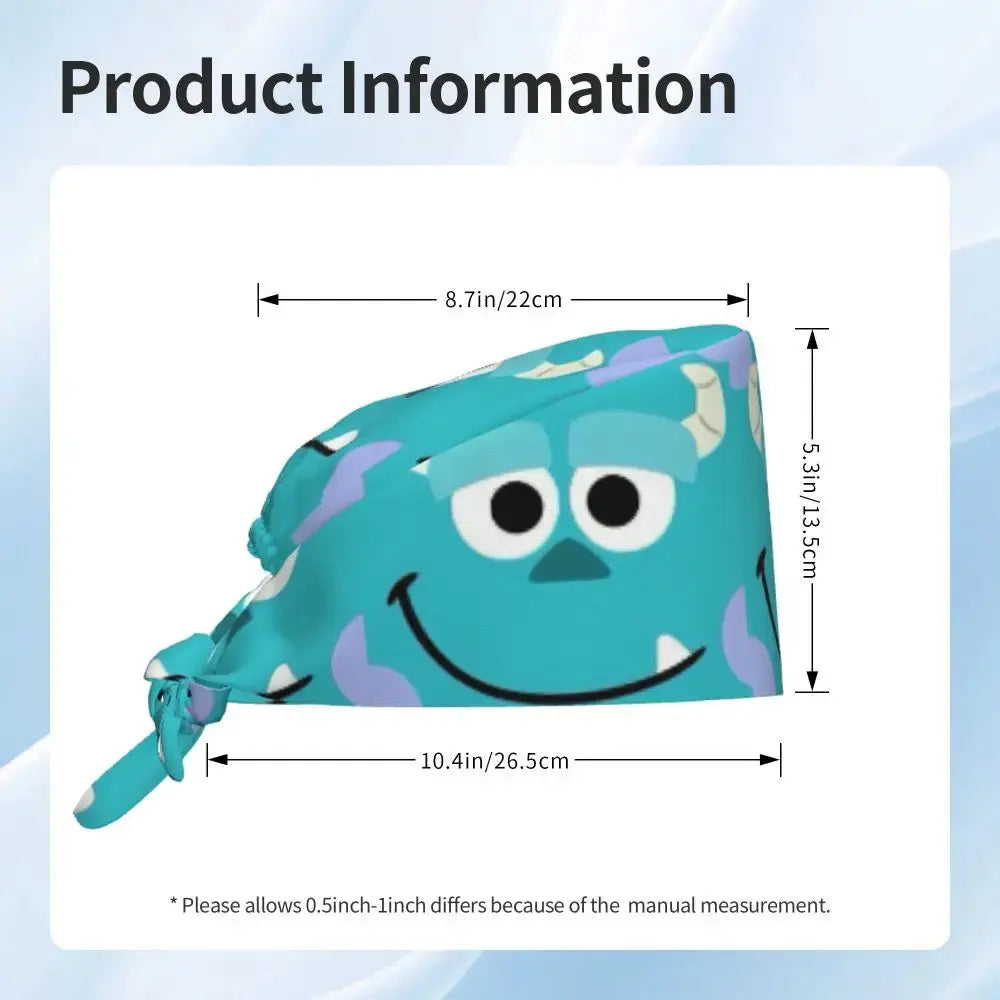 Customized adjustable work cap with Monsters University cartoon, surgical cap for men and women, surgical cap for nursing, doctor and surgeon MedSurgery Store For Digital Health
