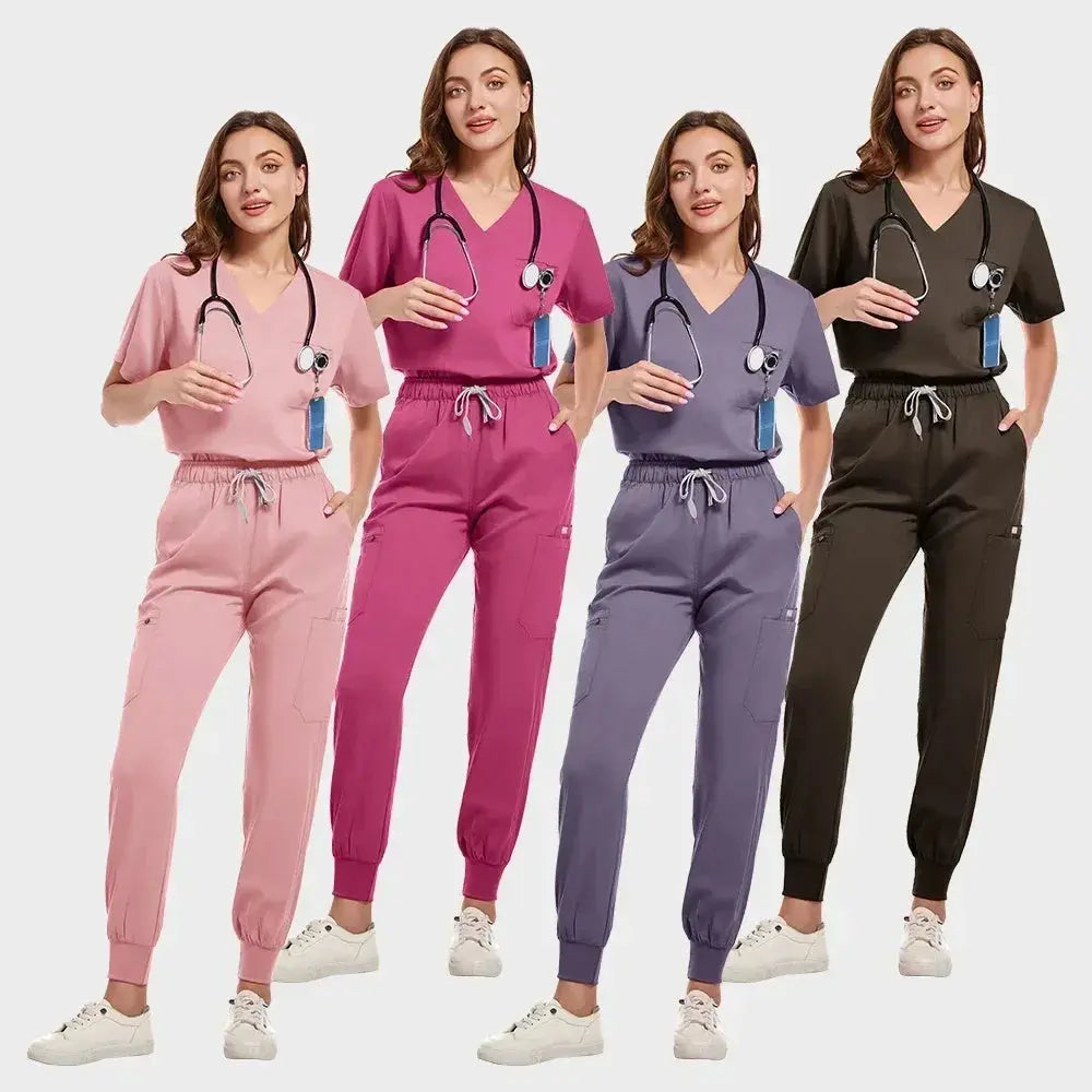 Multicolor jogging suit, nursing gown set, clinical scrubs, nursing uniforms, short sleeve v-neck t-shirts, pocket pants MedSurgery Store For Digital Health