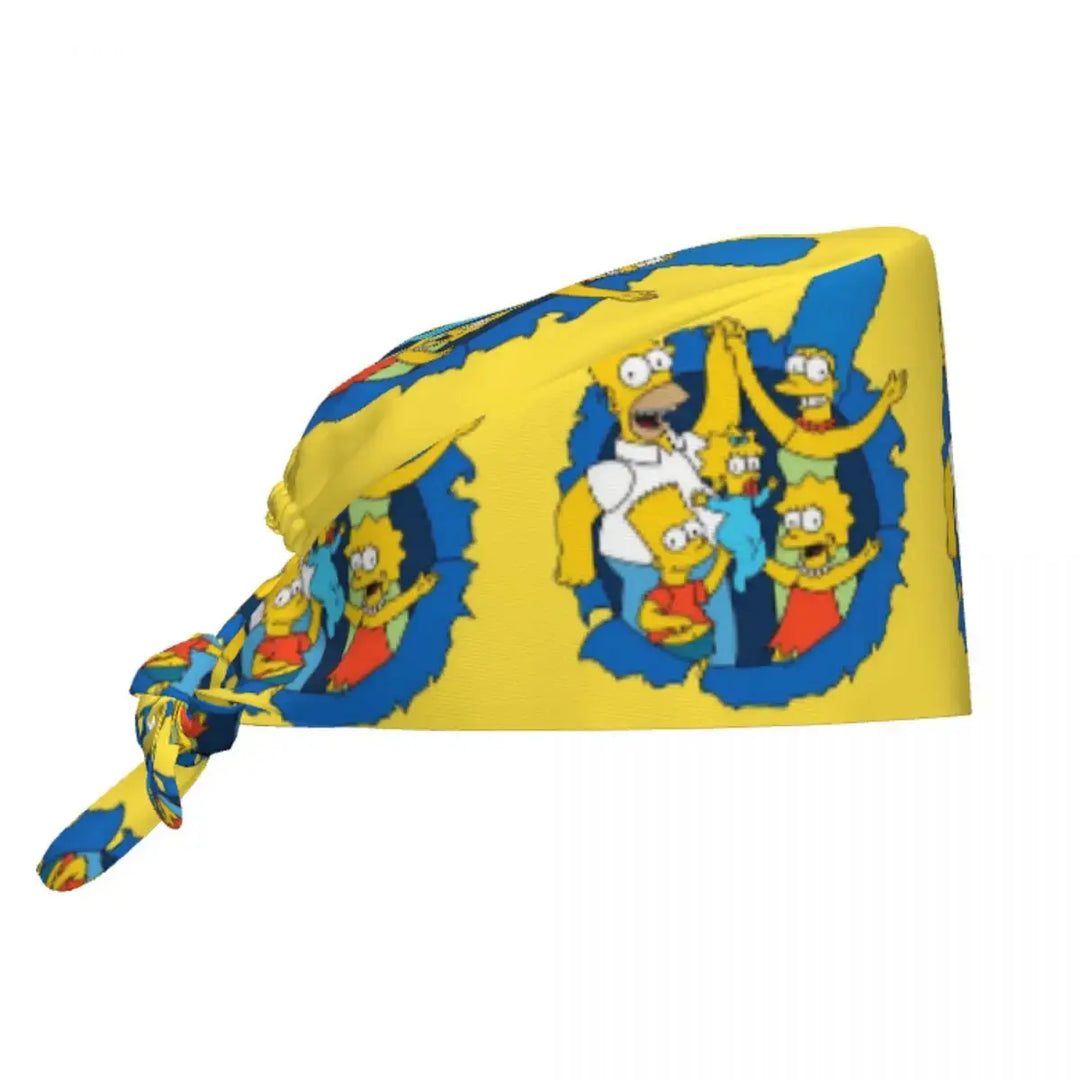 Customized The Simpsons Cartoon Cartoon Medical Staff Scrubs Hat Men Women Doctor Nursing Surgical Scrub Caps MedSurgery Store For Digital Health