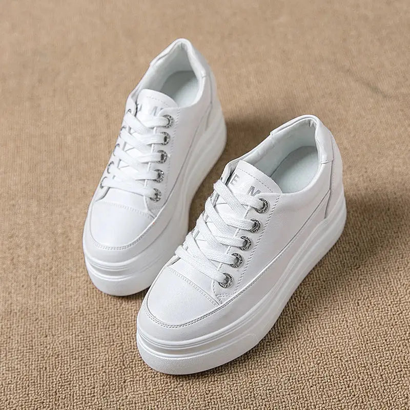 chaussures ete femme espadrille femme basket femme compensé Women's casual sneakers, breathable and comfortable white shoes with 8CM heels, platform height rise, Fall, 2022 MedSurgery Store For Digital Health