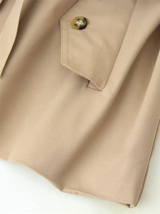 Women's trench coat, new cropped coat with belt, lapel, stylish casual top for women 2025 MedSurgery Store For Digital Health