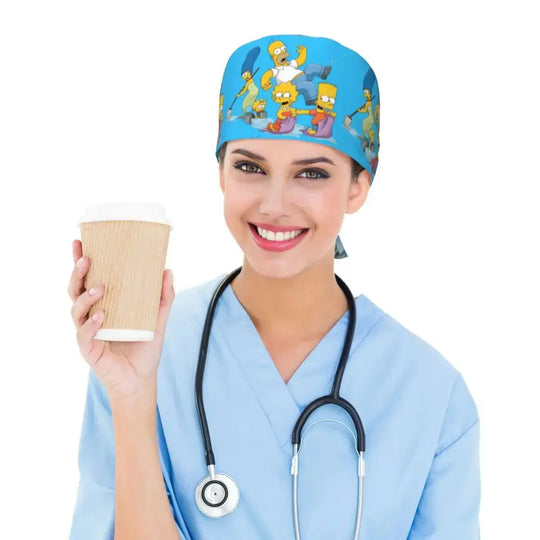 Personalized adjustable work cap with brain explosion, Simpsons surgical cap, surgical cap for nursing, doctor, surgeon, for Chef MedSurgery Store For Digital Health