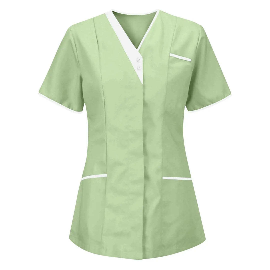 Filipina Medical Elite ISHOWTIENDA - Ergonomic Short Sleeve Clinical Uniform with V-Neck CJdropshipping