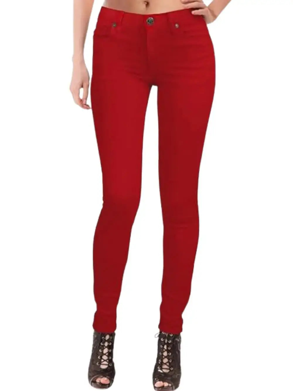 Women's cotton stretch jeans, casual pants, white, ultra-stretchy, comfortable, for work MedSurgery Store For Digital Health