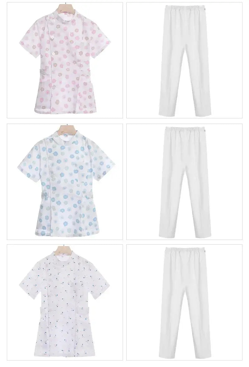 Pink short scrub set, medical uniform for nurse and Doctor, women's clothing, two piece nursing suit, salon hospital dress with logo MedSurgery Store For Digital Health