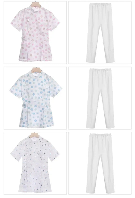 Pink short scrub set, medical uniform for nurse and Doctor, women's clothing, two piece nursing suit, salon hospital dress with logo MedSurgery Store For Digital Health