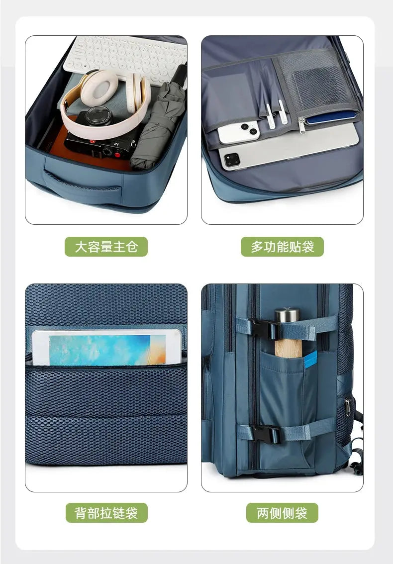 Large travel backpack for women and men, cabin bag, multifunctional waterproof airplane backpack with USB charging, anti-theft backpack MedSurgery Store For Digital Health
