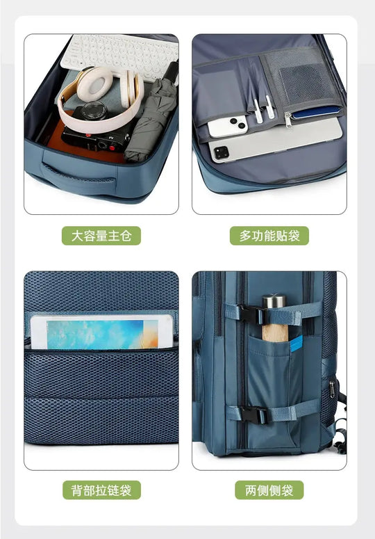 Large travel backpack for women and men, cabin bag, multifunctional waterproof airplane backpack with USB charging, anti-theft backpack MedSurgery Store For Digital Health