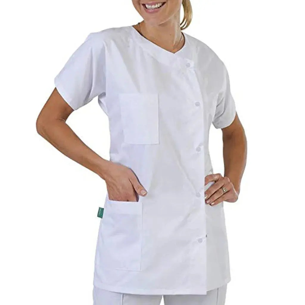 Women's nurse scrub top, white scrubs, uniform set, Clinical Uniforms, workwear, nurse esthetician scrubs, Tops MedSurgery Store For Digital Health