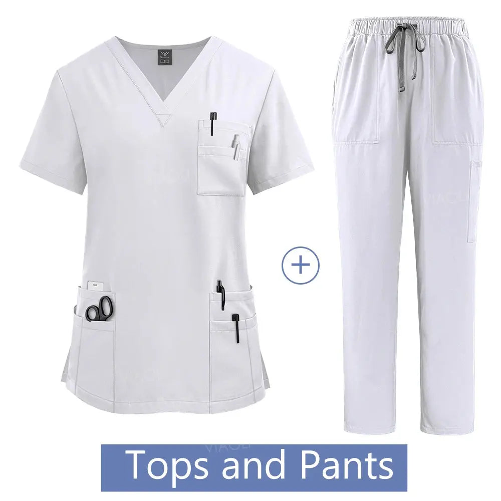 Women's medical uniform, Hospital work gown set, wholesale, nursing uniforms, pharmacy and health care clinic workwear CJdropshipping
