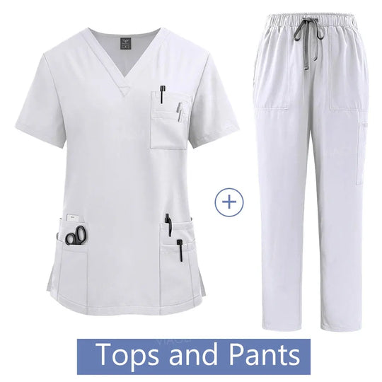 Women's medical uniform, Hospital work gown set, wholesale, nursing uniforms, pharmacy and health care clinic workwear CJdropshipping