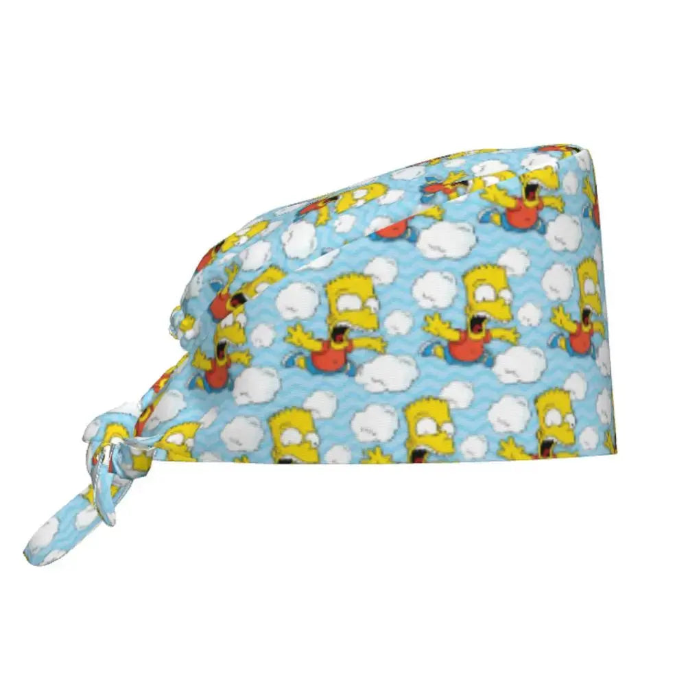 Customized The Simpsons Cartoon Cartoon Medical Staff Scrubs Hat Men Women Doctor Nursing Surgical Scrub Caps MedSurgery Store For Digital Health