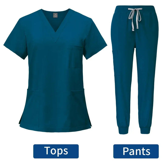 Women's tight fitting medical uniform, gown sets, nursing accessories, hospital surgery gowns, Dental clinic, beauty salon, CJdropshipping workwear.