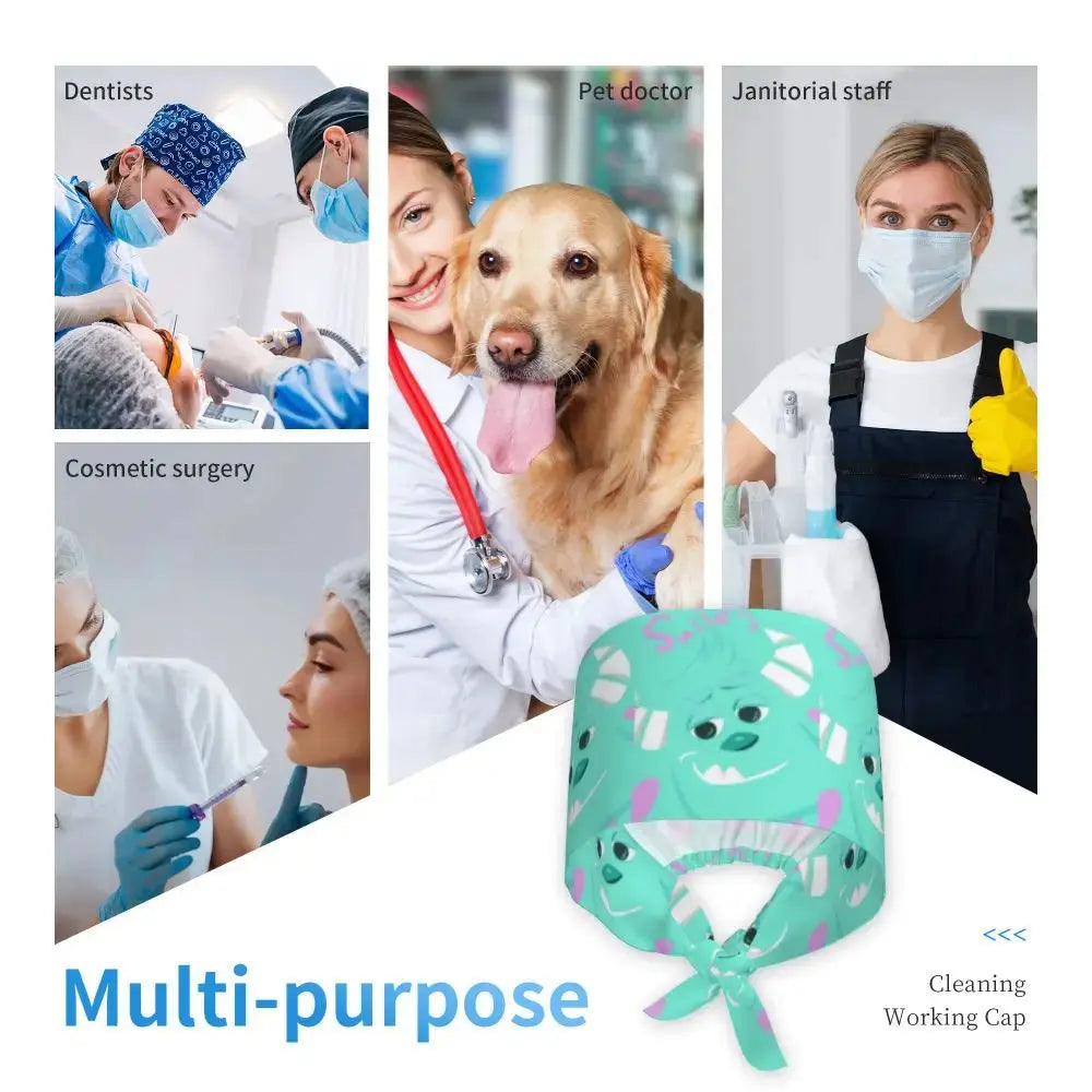 Customized adjustable work cap with Monsters University cartoon, surgical cap for men and women, surgical cap for nursing, doctor and surgeon MedSurgery Store For Digital Health