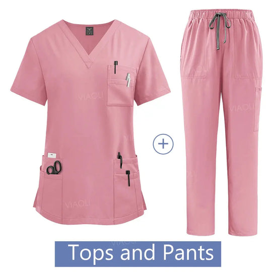 Women's medical uniform, Hospital work gown set, wholesale, nursing uniforms, pharmacy and health care clinic workwear CJdropshipping