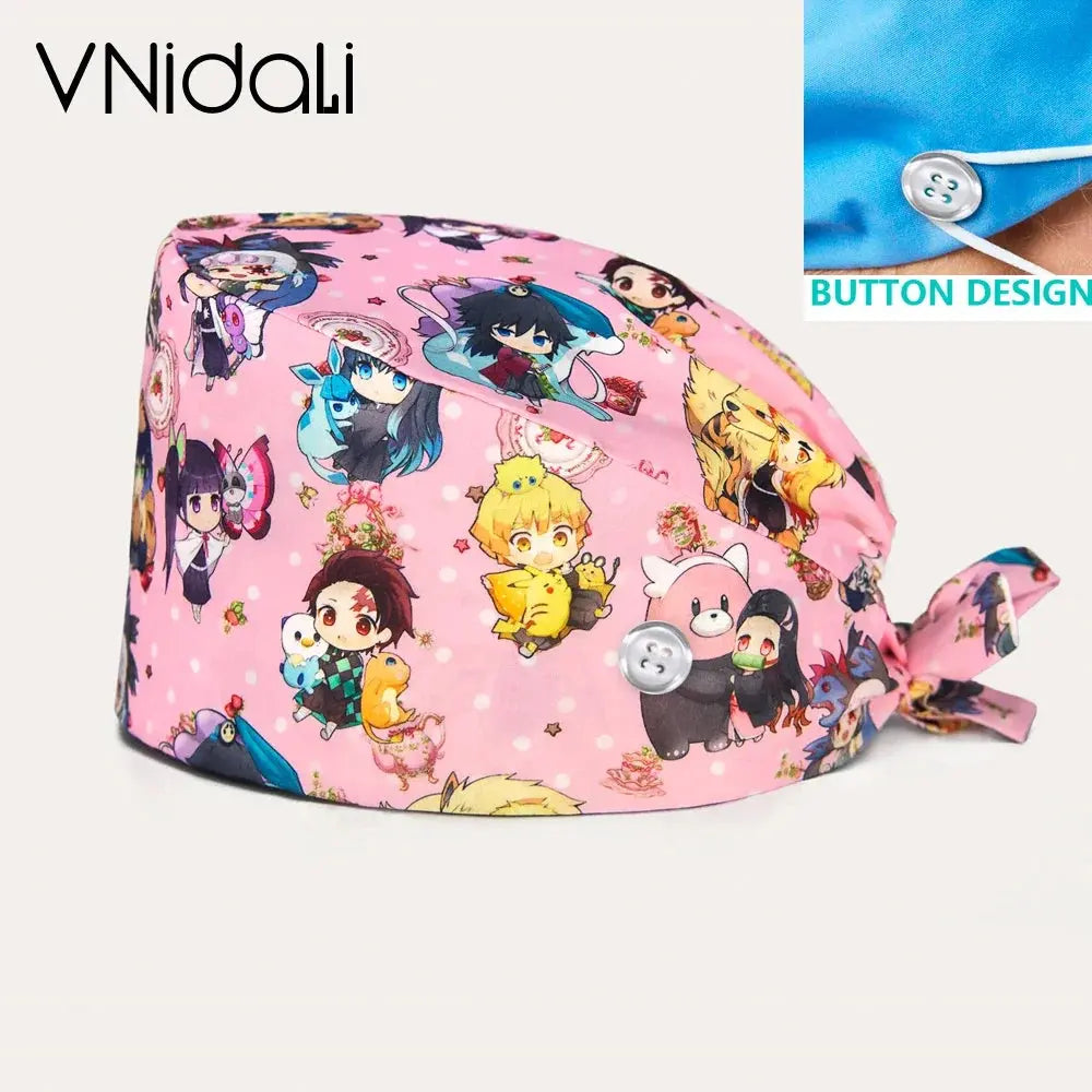 Women's multicolor medical cap, pharmacist work cap, pet store, Bouffant cap, nursing and working dust cap CJdropshipping