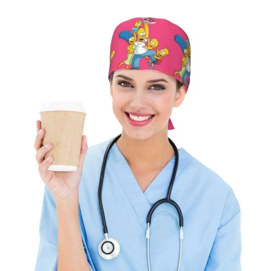 Personalized adjustable work cap with brain explosion, Simpsons surgical cap, surgical cap for nursing, doctor, surgeon, for Chef MedSurgery Store For Digital Health