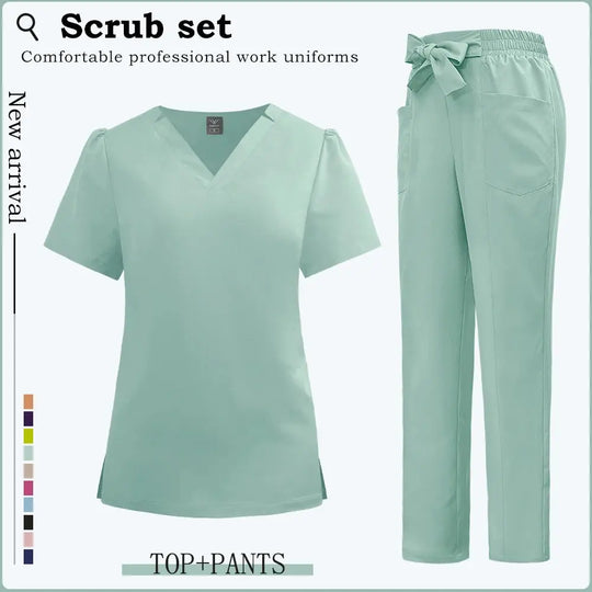 Short sleeve clinic work wear, women's medical uniforms, Hospital scrubs, Dental clinic scrub suit, CJdropshipping nurses accessories.