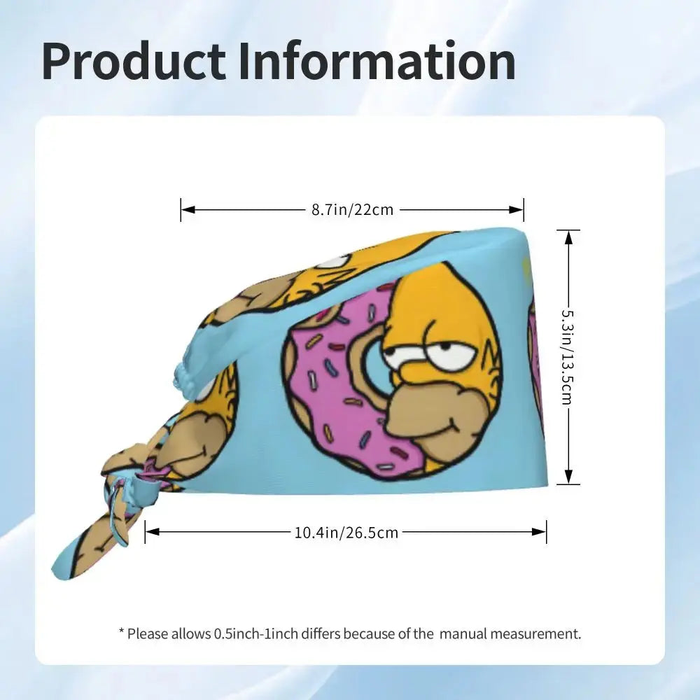 Customized The Simpsons Cartoon Cartoon Medical Staff Scrubs Hat Men Women Doctor Nursing Surgical Scrub Caps MedSurgery Store For Digital Health