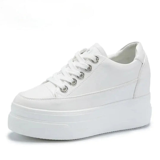 chaussures ete femme espadrille femme basket femme compensé Women's casual sneakers, breathable and comfortable white shoes with 8CM heels, platform height rise, Fall, 2022 MedSurgery Store For Digital Health