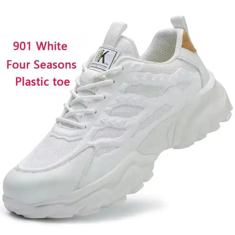 White safety shoes for men and women, shockproof, anti-puncture, anti-puncture, insulation, 6kv, wear-resistant, black, white, breathable, lightweight MedSurgery Store For Digital Health