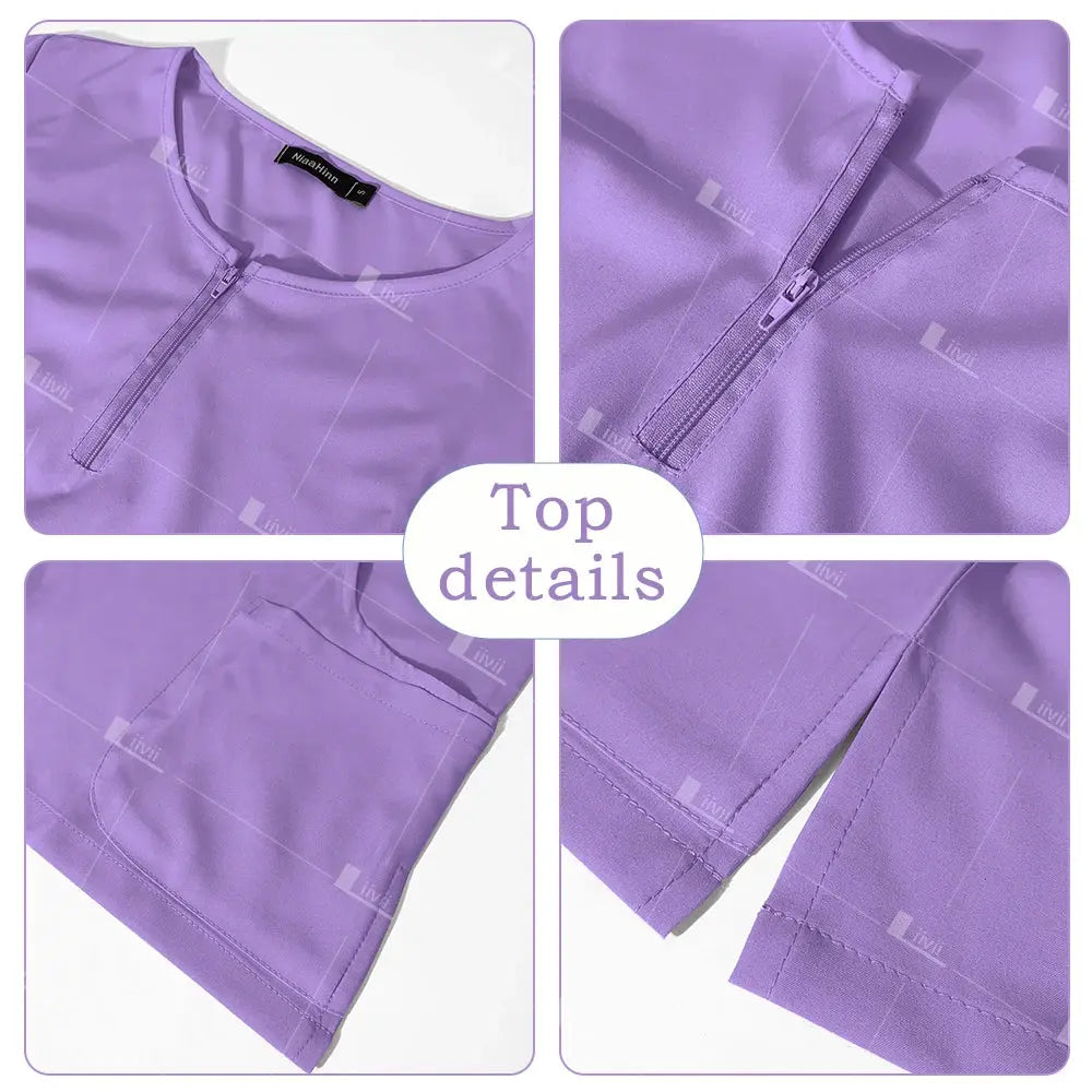 Medical Uniform, Elastic Scrub Set, Hospital Surgical Gowns, Tops, Pants, Nursing Workwear, Medical Scrubs, Medical Accessories CJdropshipping