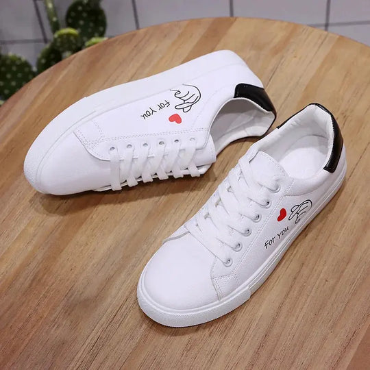 Fashionable white breathable running shoes for women, new casual lace-up shoes with embroidered flowers for spring and autumn MedSurgery Store For Digital Health