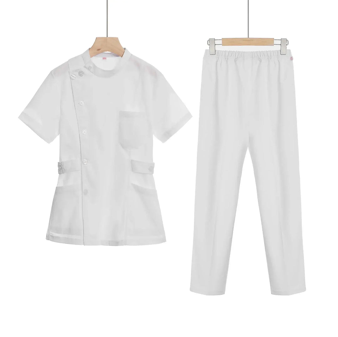 Pink short scrub set, medical uniform for nurse and Doctor, women's clothing, two piece nursing suit, salon hospital dress with logo MedSurgery Store For Digital Health