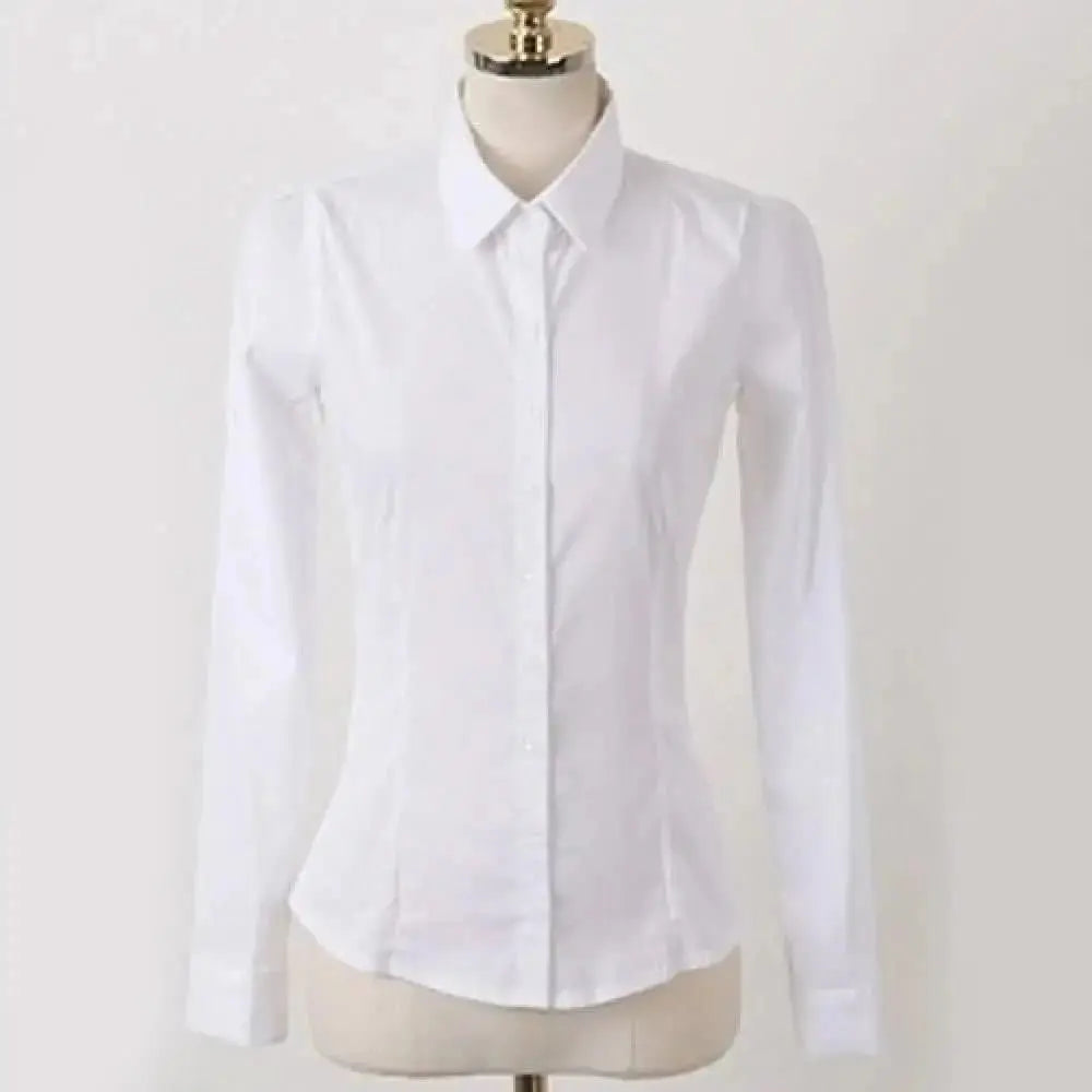 Women's Professional White Shirt - Regular Fit, Long Sleeve, Breathable.
