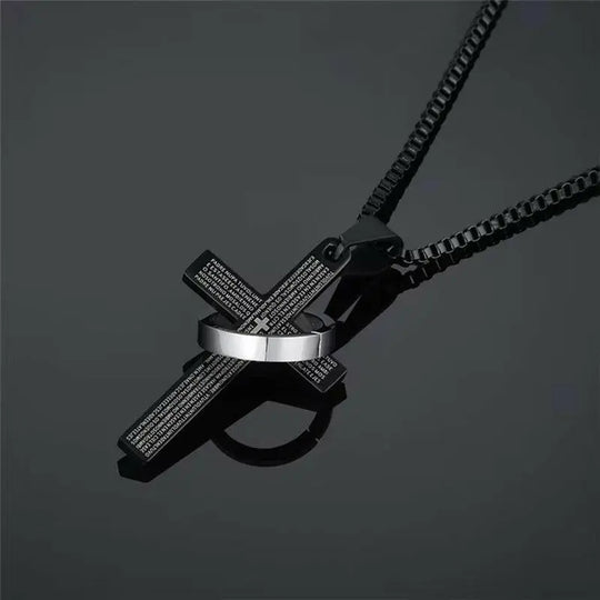 Fashion Female Cross Pendants Dropshipping Gold Black Color Stainless Steel Jesus Cross Pendant Necklace Jewelry for Men/Women