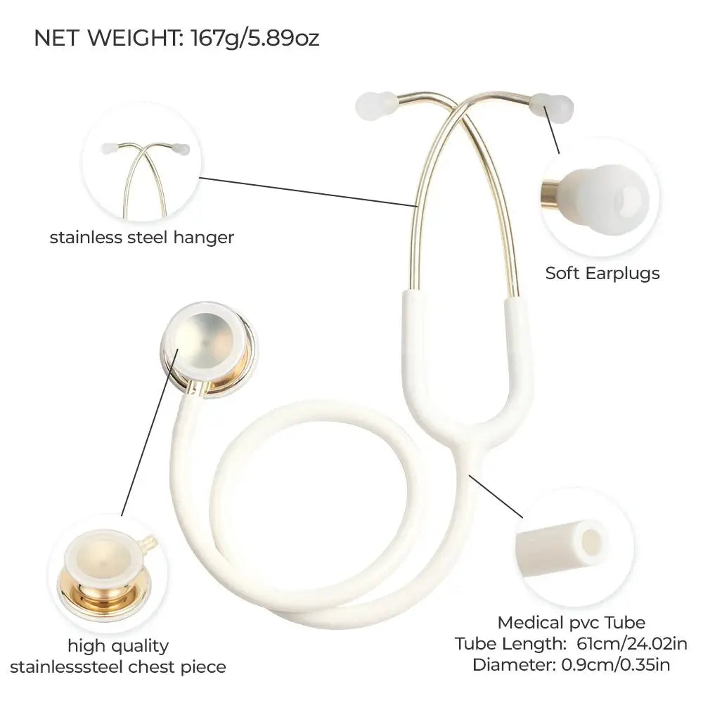 Double-sided medical stethoscope, professional - Medical equipment.Medical equipmentodsers - fulfillment - serviceMedSurgery Store For Digital Health1005009192649741 - White - Light Gold - United StatesWhite - Light GoldUnited StatesDouble-sided medical stethoscope, professional - Medical equipment.
