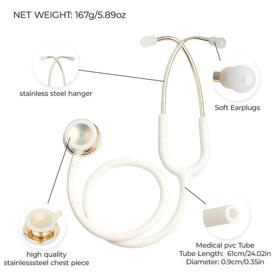 Double-sided medical stethoscope, professional - Medical equipment.Medical equipmentodsers - fulfillment - serviceMedSurgery Store For Digital Health1005009192649741 - White - Light Gold - United StatesWhite - Light GoldUnited StatesDouble-sided medical stethoscope, professional - Medical equipment.