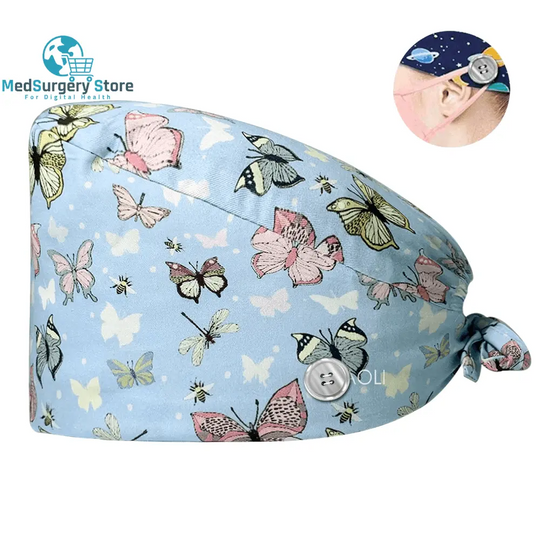 New Scrub Nurse Hat Floral Bouffant Cap Fashion Multicolor Nurse Scrub Caps Adjustable Bandage Turban Surgical Doctor Nurse Hats