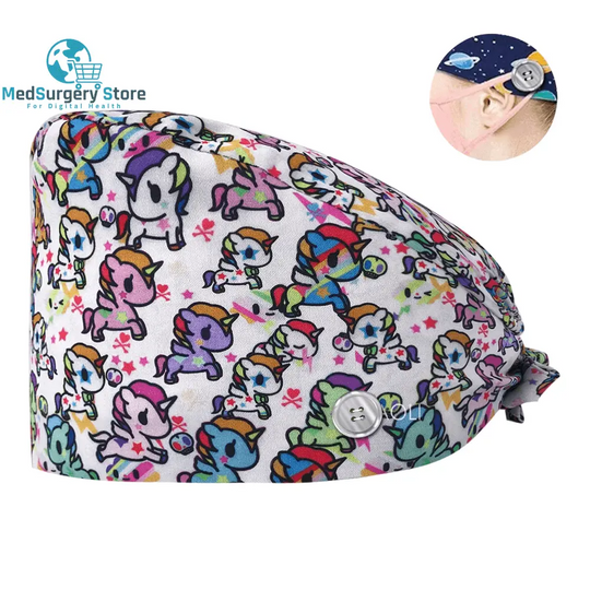 New Scrub Nurse Hat Floral Bouffant Cap Fashion Multicolor Nurse Scrub Caps Adjustable Bandage Turban Surgical Doctor Nurse Hats